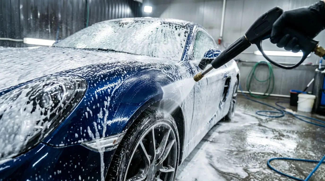 Car being washed